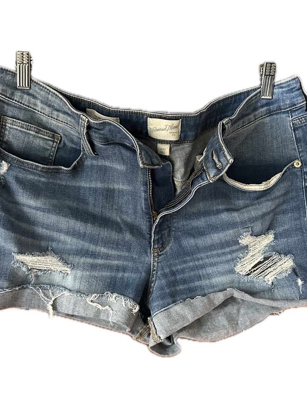 Universal Thread Blue Distressed Jean Shorts Blue Size 16/33